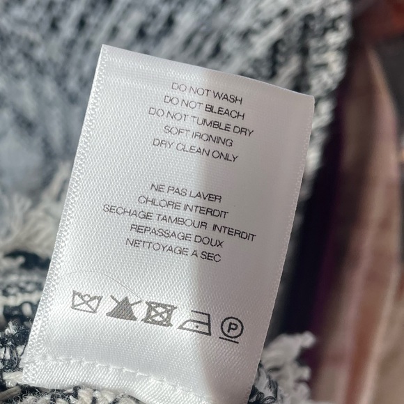 IRO LICIA Frayed Tweed Knit Top, 3/4 Sleeve, Fringe Detail,  Large - Picture 10 of 11